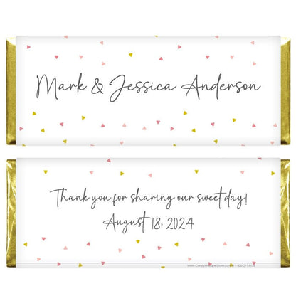 WA366 - Tiny Triangles Wedding Candy Bar Wrapper Tiny Triangles Wedding Candy Bar Wrapper Wedding Favors WA366