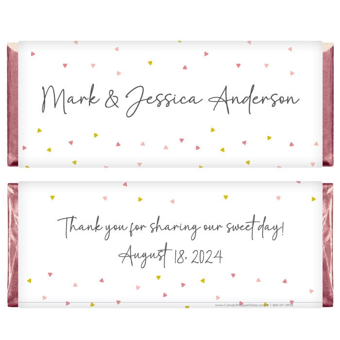 WA366 - Tiny Triangles Wedding Candy Bar Wrapper Tiny Triangles Wedding Candy Bar Wrapper Wedding Favors WA366