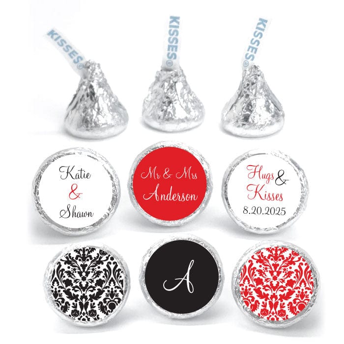 WAkiss3 - Wedding Damask Hershey's Kisses Set of 6 designs Wedding Damask Hersheys Kisses Set of 6 designs WAkiss1