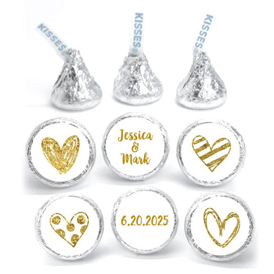 WAkiss6 - Wedding Hersheys Kisses Scribble Glitter Hearts Set of 6 designs Wedding Hersheys Kisses Sweet Words Set of 6 designs WAkiss1