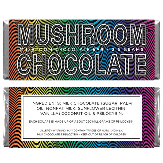 Wave Magic Mushroom Chocolate Bar Wrapper and Foil - MUSH203 Wave Magic Mushroom Chocolate Bar Wrapper and Foil Candy & Chocolate cannabis