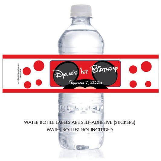 WBBD222 - Mickey Mouse Water Bottle Labels Mickey Mouse Water Bottle Labels Party Favors BD222