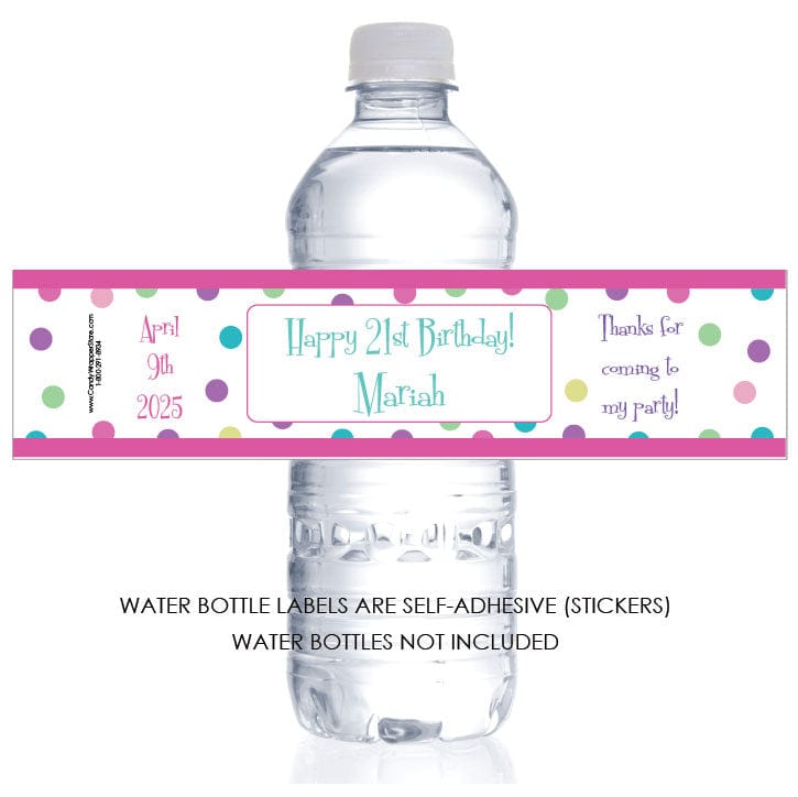 Retro Dots Water Bottle Labels – Candy Wrapper Store