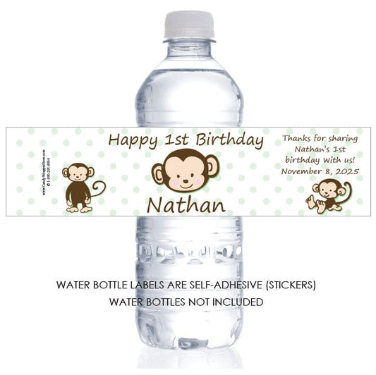 WBBD299MINT - Monkey Around Birthday Water Bottle Labels Monkey Around Birthday Water Bottle Labels Party Favors Candy Wrapper Store