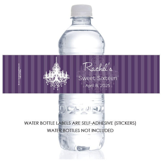 WBBD309 - Elegant Chandelier Birthday Water Bottle Labels Elegant Chandelier Birthday Water Bottle Labels Party Favors BD309