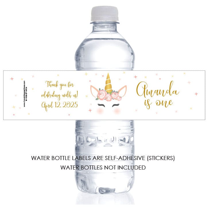 WBBD332 - Magical Unicorn Birthday Water Bottle Labels Magical Unicorn Birthday Water Bottle Labels Party Favors Candy Wrapper Store