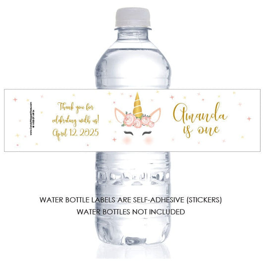 WBBD332 - Magical Unicorn Birthday Water Bottle Labels Magical Unicorn Birthday Water Bottle Labels Party Favors Candy Wrapper Store