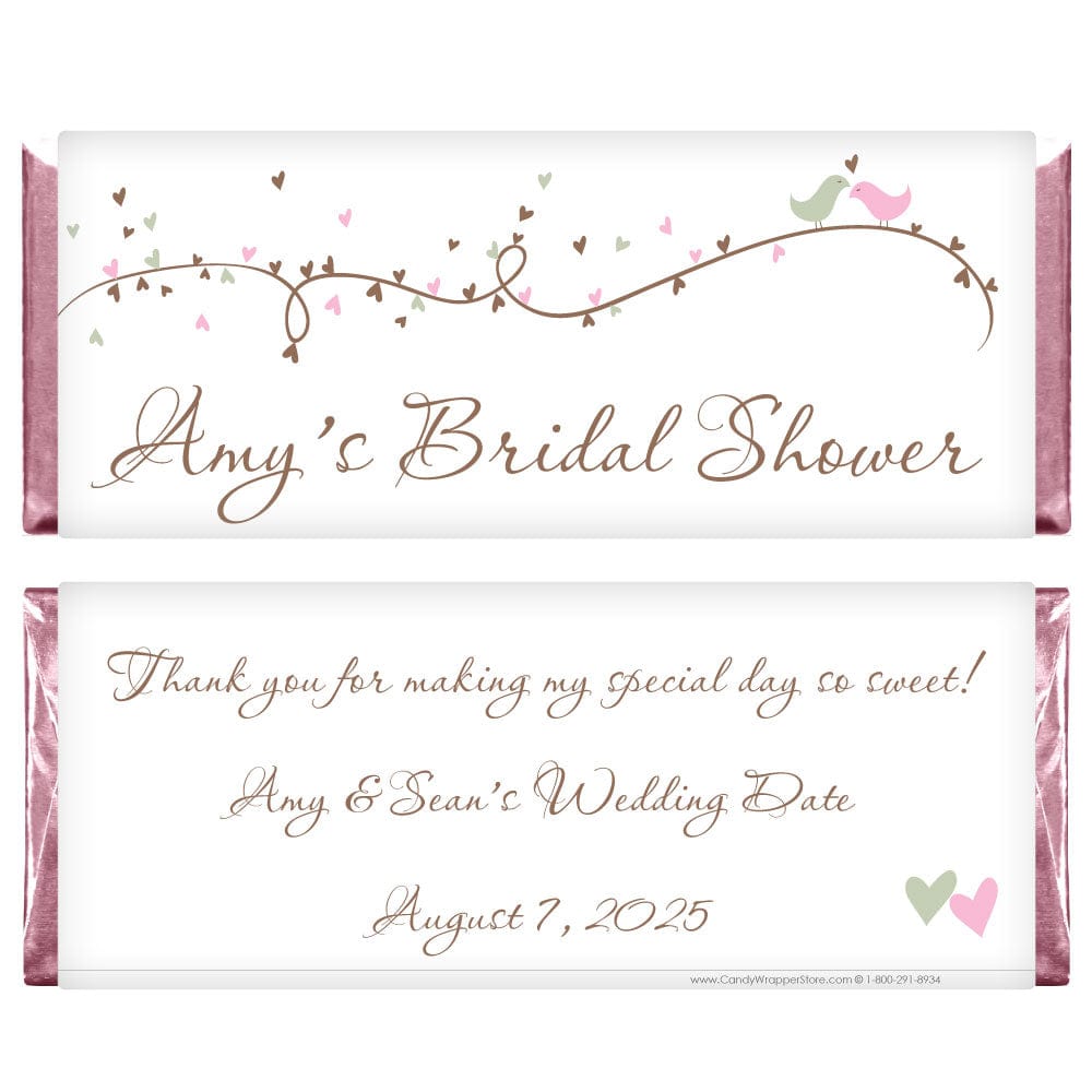 Wedding Shower Love Birds Candy Bar Wrapper Wedding Shower Love Birds 1.55 oz Hersheys Candy Bar Wrappers Wedding Favors WS316