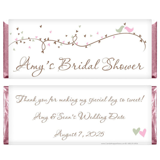 Wedding Shower Love Birds Candy Bar Wrapper Wedding Shower Love Birds 1.55 oz Hersheys Candy Bar Wrappers Wedding Favors WS316