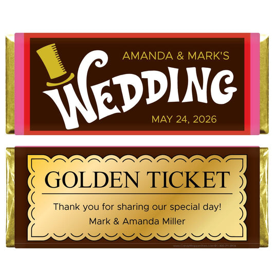 Wedding Wonka Bar Candy Wrapper Wedding themed Wonka Custom Candy Bar Wrapper Wedding Favors WA356