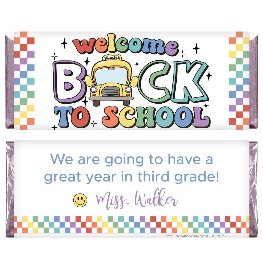 Welcome Back to School Bus Candy Bar Wrapper - SCHOOL214 Welcome Back to School Bus Candy Bar Wrapper SCHOOL214