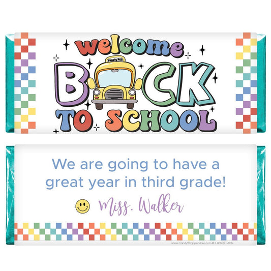 Welcome Back to School Bus Candy Bar Wrapper - SCHOOL214 Welcome Back to School Bus Candy Bar Wrapper SCHOOL214