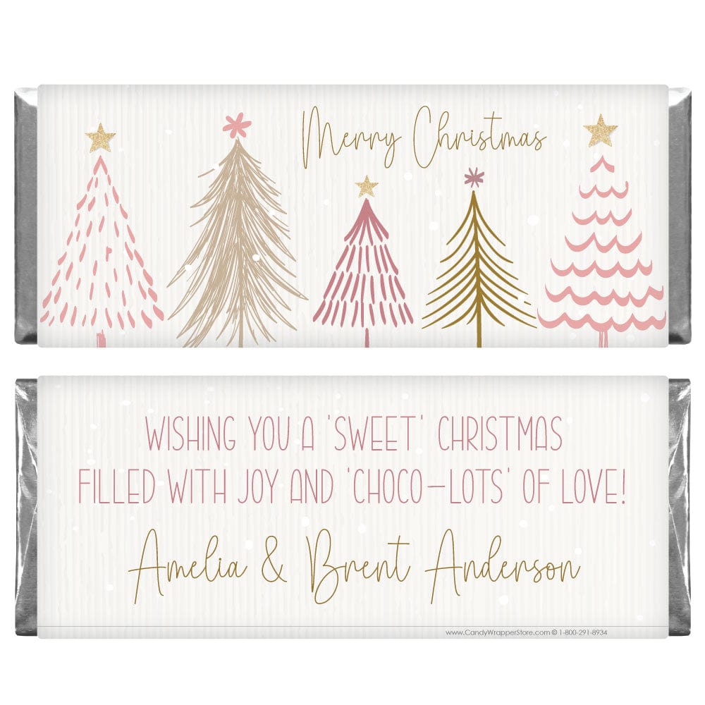 Whimsical Christmas Trees Personalized Candy Bar Wrapper – Candy ...