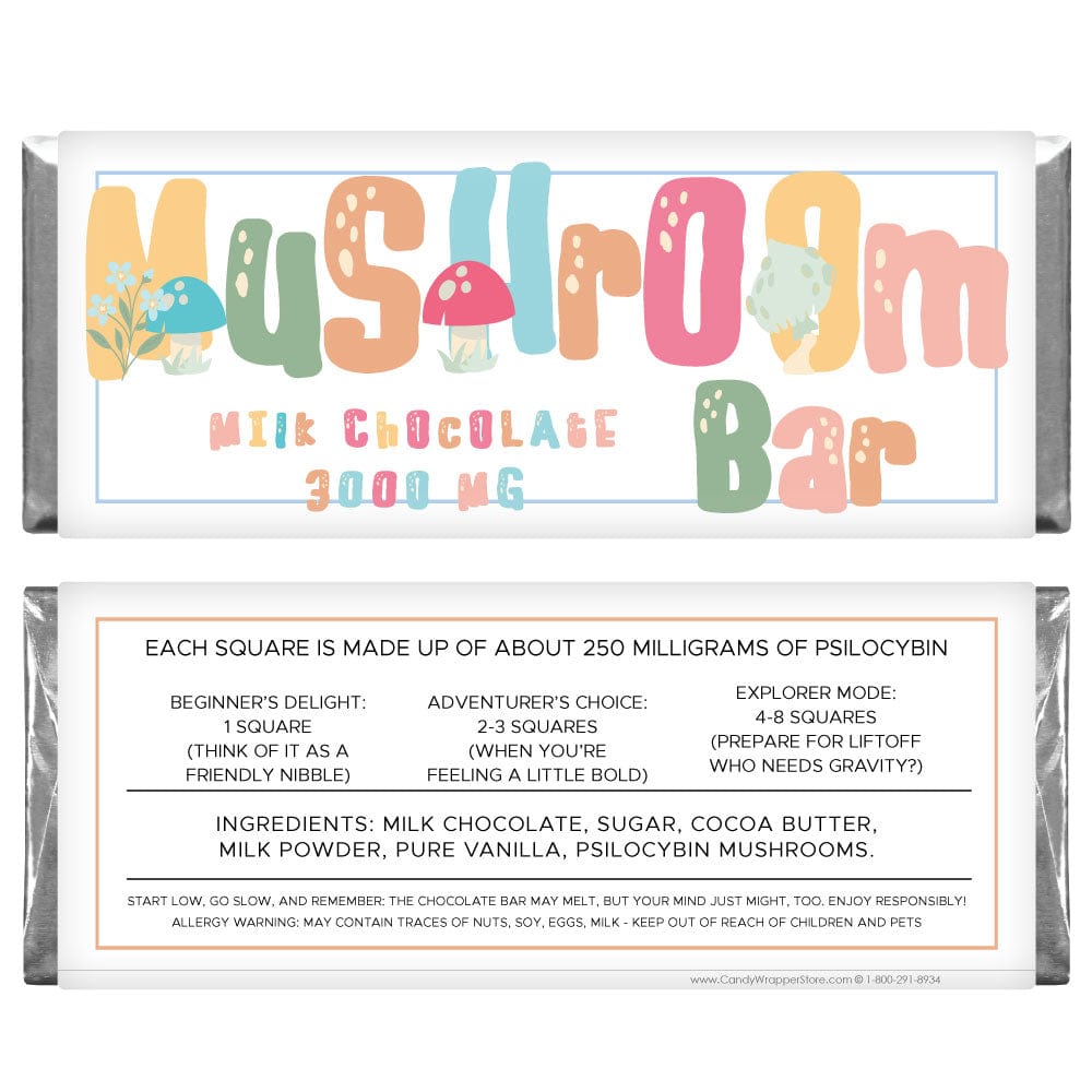 Whimsical Fun Mushroom Bar Wrapper and Foil - MUSH208 Candy & Chocolate mushroom