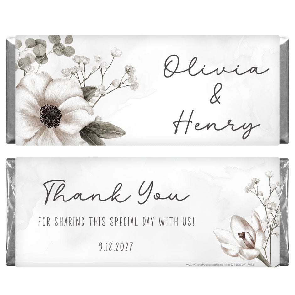 Wedding Themed Regular Sized Chocolate Candy Bar Wrappers – Candy ...