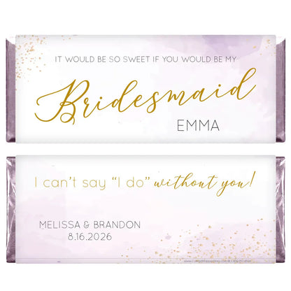 Will you be my Bridesmaid Personalized Candy Bar Proposal Wrapper - BP200 Will you be my Bridesmaid Personalized Candy Bar Proposal Wrapper Regular Size Wrapper bridesmaid proposal
