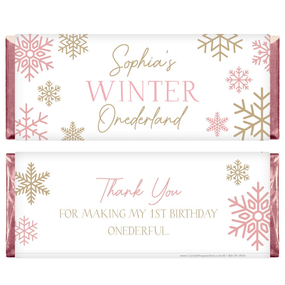 Winter Onederland Birthday Candy Bar Wrapper - BD366 Winter Onederland Birthday Candy Bar Wrapper Candy Wrappers BD366