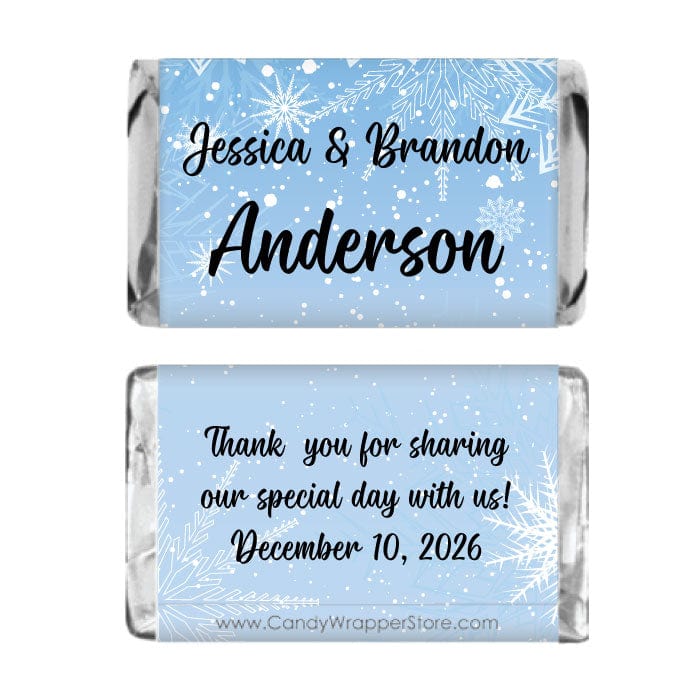 Winter Wedding Snowflake Miniature Candy Bar Wrapper Winter Wedding Snowflake Miniature Candy Bar Wrapper Miniature Size Wrapper WA254