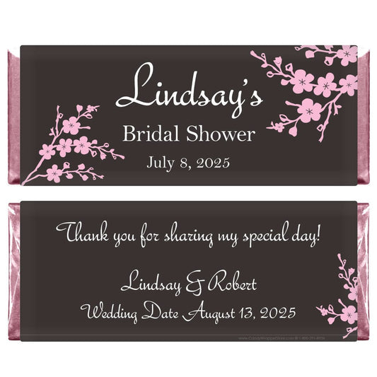 WS226 - Cherry Blossom Bridal Shower Candy Wrapper Cherry Blossom Bridal Shower Candy Wrapper ws226