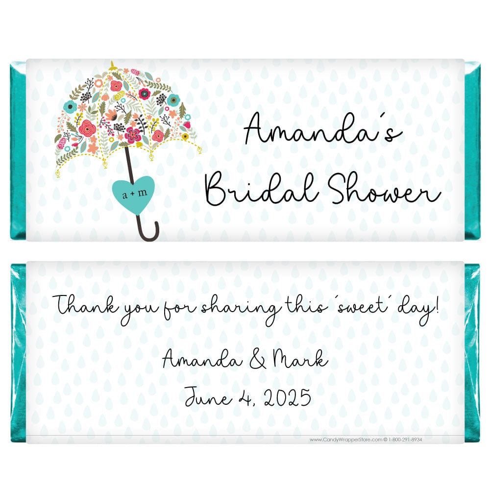 WS231 - Floral Umbrella Bridal Shower Candy Bar Wrapper Floral Umbrella Bridal Shower Candy Bar Wrapper ws231