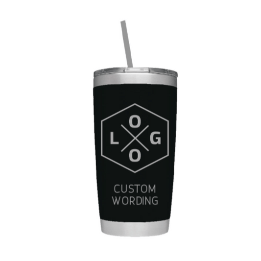 Your Logo Engraved Tumbler - Send Us Your Logo - Clear Sipper Slider Lid - FREE Stainless Steel Straw Shelton Shirts