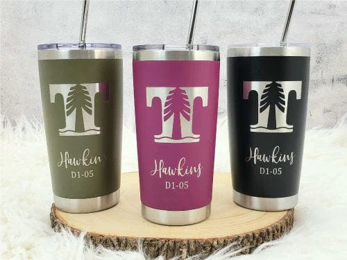 Your Logo Engraved Tumbler - Send Us Your Logo - Clear Sipper Slider Lid - FREE Stainless Steel Straw Shelton Shirts