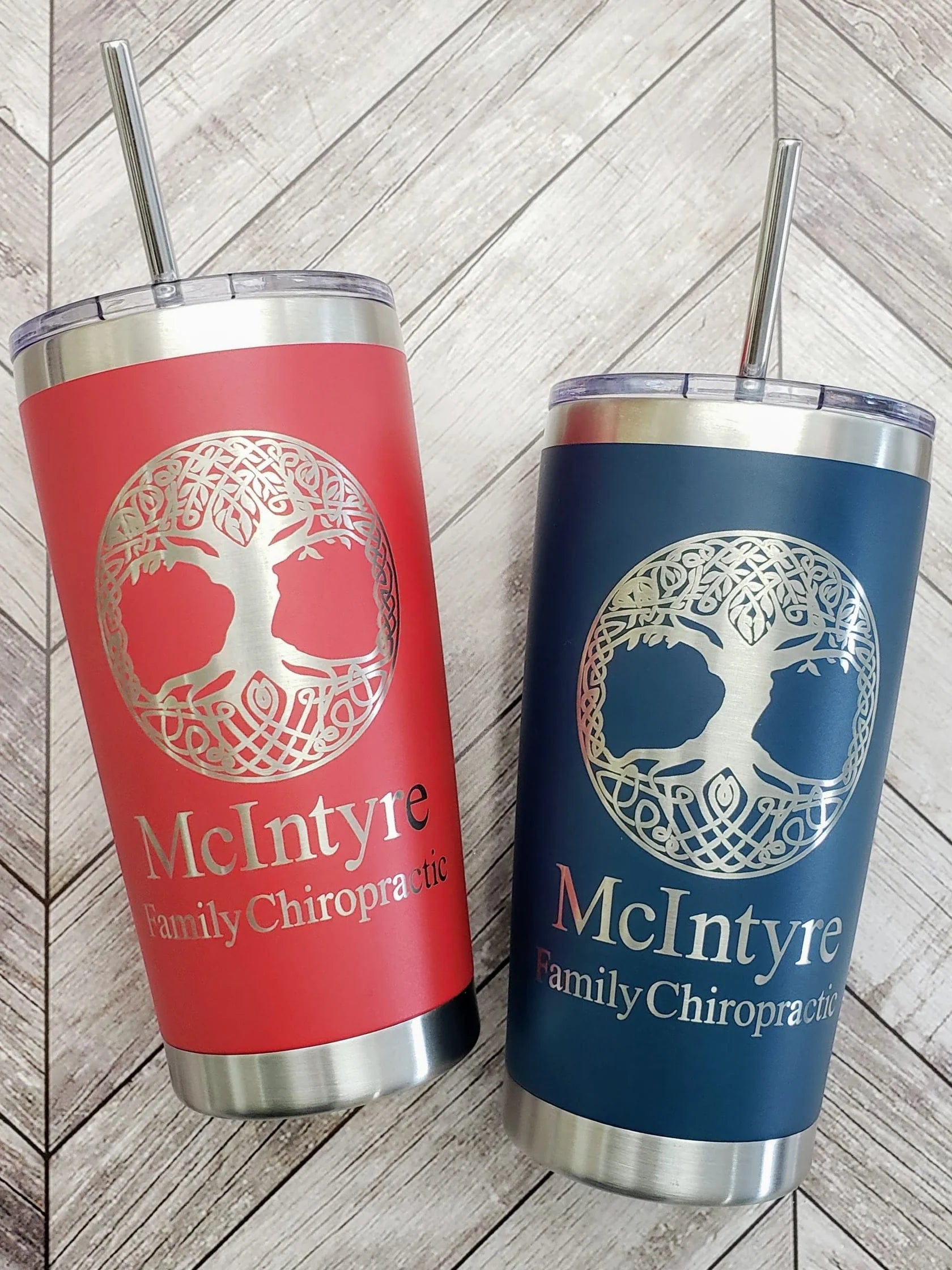 Your Logo Engraved Tumbler - Send Us Your Logo - Clear Sipper Slider Lid - FREE Stainless Steel Straw Shelton Shirts