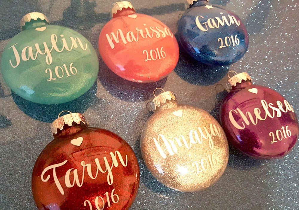 4 inch Glitter Personalized Christmas Ornament Holiday Ornament Hooks ornaments