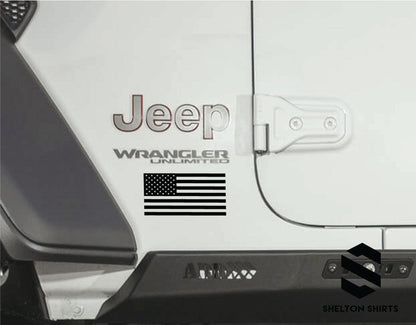 American Flag Matte Black 2 Vinyl Decal Stickers for Left and Right Side Candy Wrapper Store