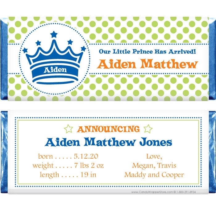BAB248DCH - Little Prince Birth Announcement Candy Bar Wrapper Little Prince Birth Announcement Candy Bar Wrapper Birth Announcement bab248