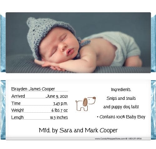 BAB272photo - Picture Perfect Baby Boy Birth Announcement Candy Bar Wrapper Picture Perfect Baby Boy Birth Announcement Candy Bar Wrapper Birth Announcement bab272