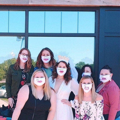 Bachelorette Party Lips Face Mask with Personalized Text - Set of 5 Bachelorette Party Lips Face Mask with Personalized Text - Set of Masks facemask