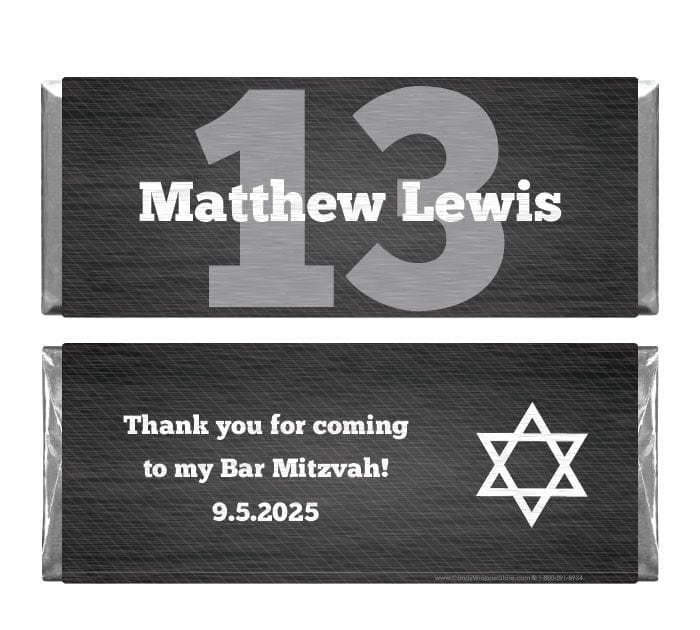 BAR221 - The Big 13 Bar Mitzvah Candy Bar Wrapper The Big 13 Bar Mitzvah Candy Bar Wrapper Candy Wrappers BAR221