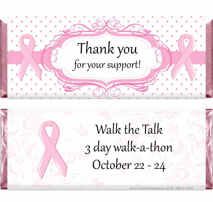 BCA200 - Breast Cancer Awareness Candy Bar Wrappers Breast Cancer Awareness Candy Bar Wrappers Candy Wrappers BCA200