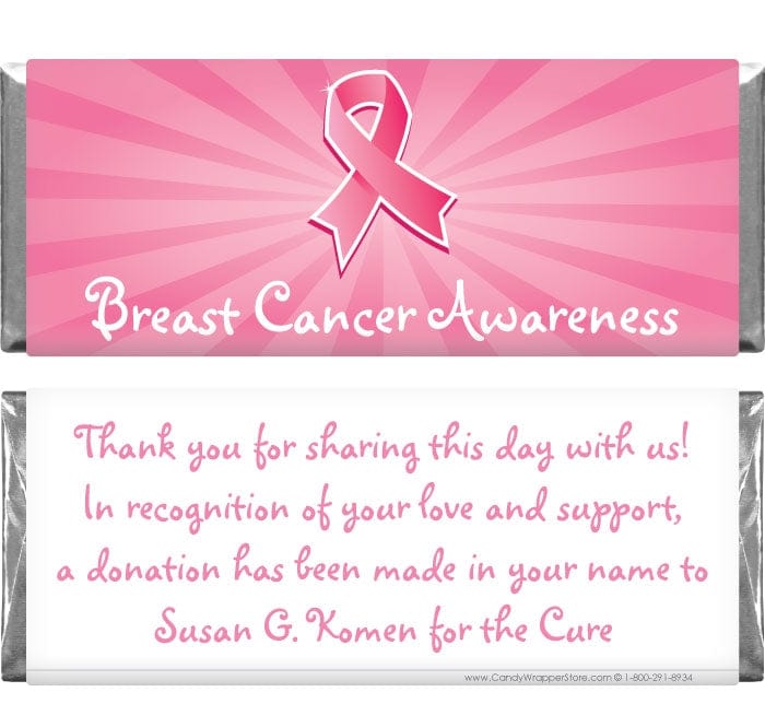 Pink Ribbon Burst Breast Cancer Awareness Candy Wrapper – Candy Wrapper ...
