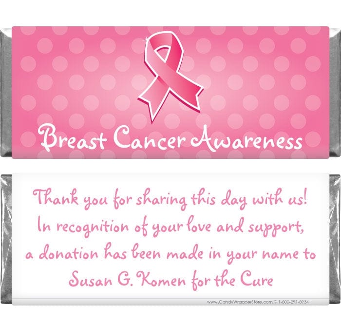 Bca Ribbon Pink Ribbon Dots Breast Cancer Awareness Candy Wrapper – Candy Wrapper ...