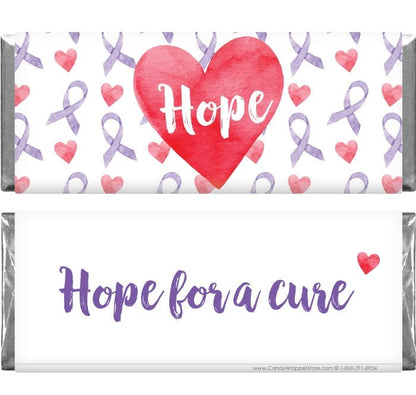 BCA205 - Hope for a Cure Breast Cancer Awareness Candy Wrapper Hope for a Cure Breast Cancer Awareness Candy Wrapper for 1.55oz Hershey's Milk Chocolate Bar Candy Wrappers BCA205