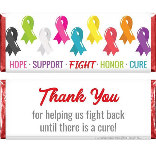 BCA206 - Support the Fight Cancer Awareness Ribbons Candy Bar Wrappers Support the Fight Cancer Awareness Ribbons Candy Bar Wrappers Candy Wrappers BCA206