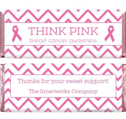 BCA209 - Breast Cancer Awareness Pink Ribbons Candy Bar Wrappers Breast Cancer Awareness Pink Ribbons Candy Bar Wrappers Candy Wrappers BCA209