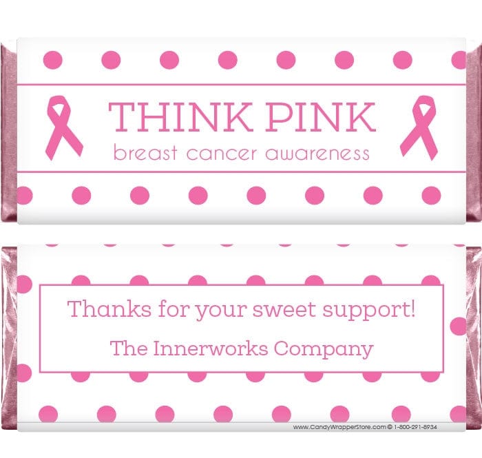 BCA209 - Dots Breast Cancer Awareness Pink Ribbons Candy Bar Wrappers Dots Breast Cancer Awareness Pink Ribbons Candy Bar Wrappers Candy Wrappers BCA209