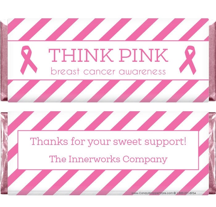 BCA209 - Stripes Breast Cancer Awareness Pink Ribbons Candy Bar Wrappers Stripes Breast Cancer Awareness Pink Ribbons Candy Bar Wrappers Candy Wrappers BCA209