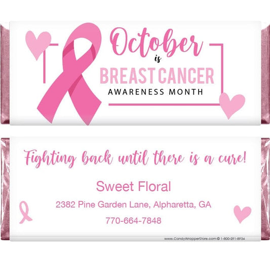 BCA212 - Pink Ribbon October is Breast Cancer Awareness Month Candy Bar Wrappers Pink Ribbon October is Breast Cancer Awareness Month Candy Bar Wrappers Candy Wrappers BCA212