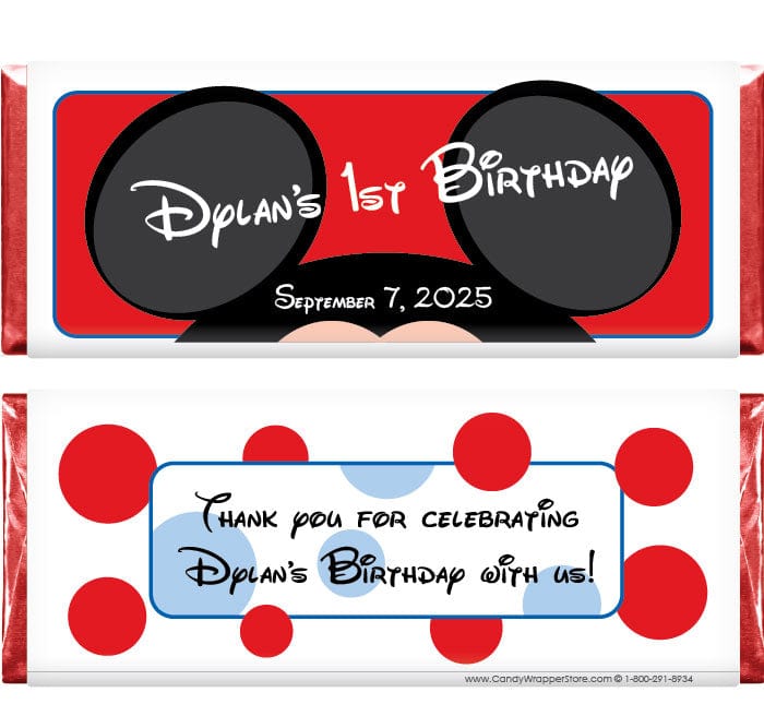 BD222 - Mickey Mouse Birthday Candy Bar Wrappers Mickey Mouse Birthday Candy Bar Wrappers Candy Wrappers BD222