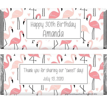 BD449 - Pink Flamingos Birthday Candy Bar Wrapper Pink Flamingos Birthday Candy Bar Wrapper Candy Wrappers BD449