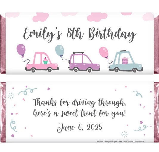 BD472 - Drive By Parade Birthday Candy Bar Wrappers Drive By Parade Birthday Candy Bar Wrappers Candy Wrappers BD472