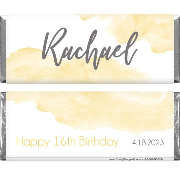 BD473 - Wispy Watercolor Birthday Candy Bar Wrappers Wispy Watercolor Birthday Candy Bar Wrappers Candy Wrappers BD473