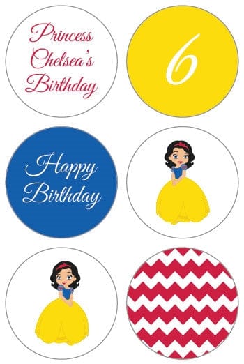 BDkiss4 - Birthday Snow White Hershey Kisses Set of 6 designs Birthday Snow White Hershey Kisses Set of 6 designs Candy Wrappers BDkiss1