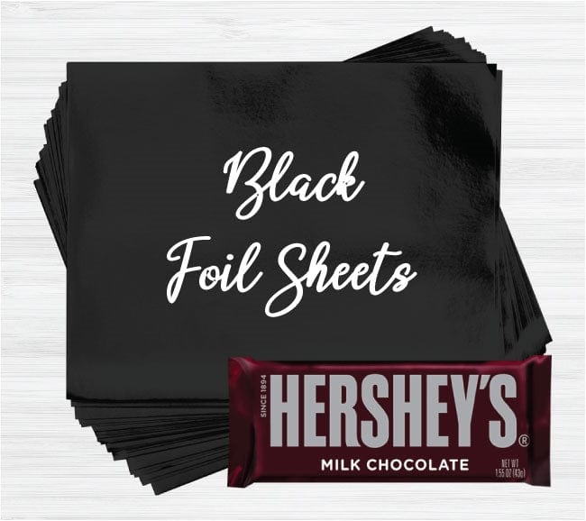 Black Foil - 40 sheets Bright Black Foil Wrappers for Candy Bars Candy & Chocolate foil40