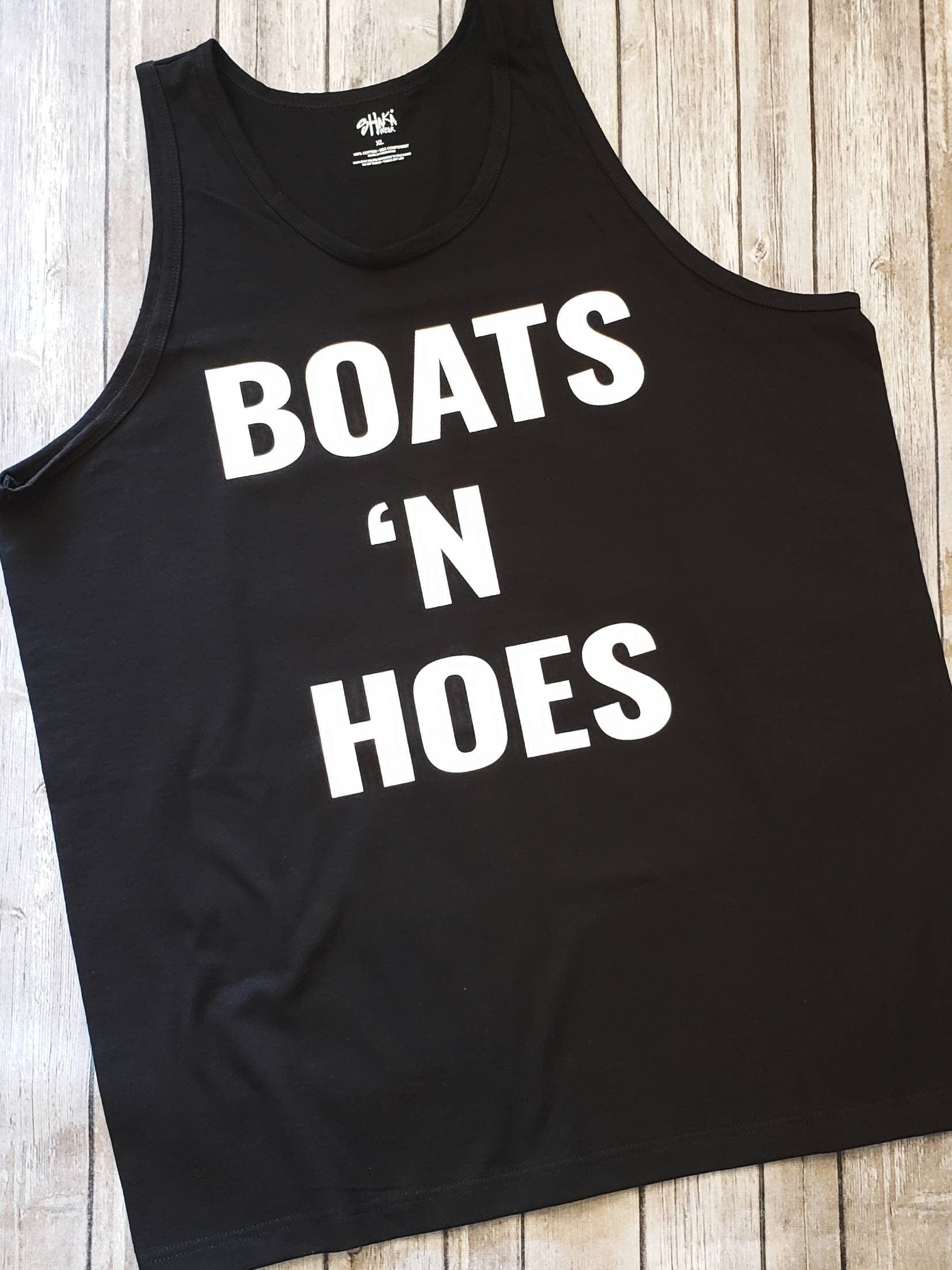 Boats N Hoes Men's Black Tank Top – Candy Wrapper Store