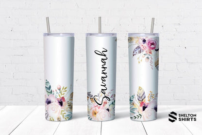 Boho Floral and Feathers with your Name on the Side Candy Wrapper Store